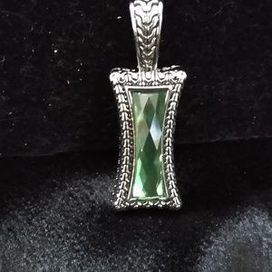 Lia Sophia Jewelry - Lia Sophia Green & Silver Rectangle Pendant Lia Sophia Jewelry - Lia Sophia Green & Silver Rectangle Pendant